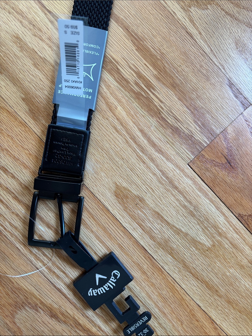 Callaway Black Woven Belt with Matte Black Buckle
